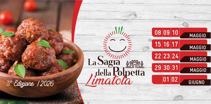 Limatola (BN)
"Sagra della Polpetta"
dall'8 Maggio al 2 Giugno 2026