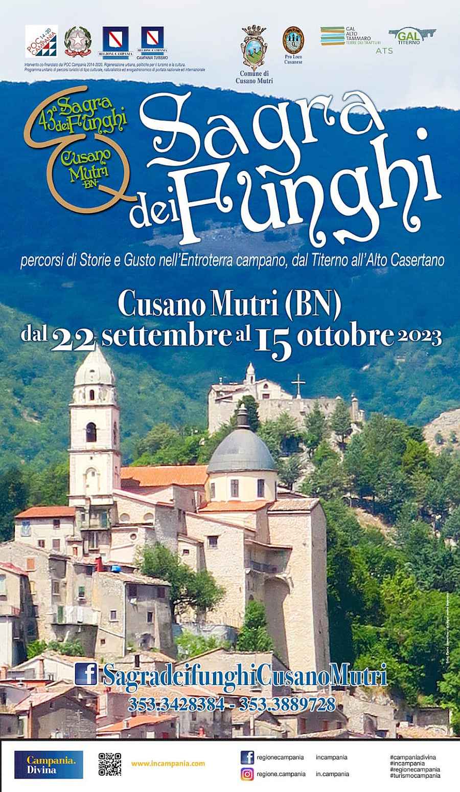 Cusano Mutri (BN)
"42^ Sagra dei Funghi"
dal 30 Settembre al 16 Ottobre 2022 
