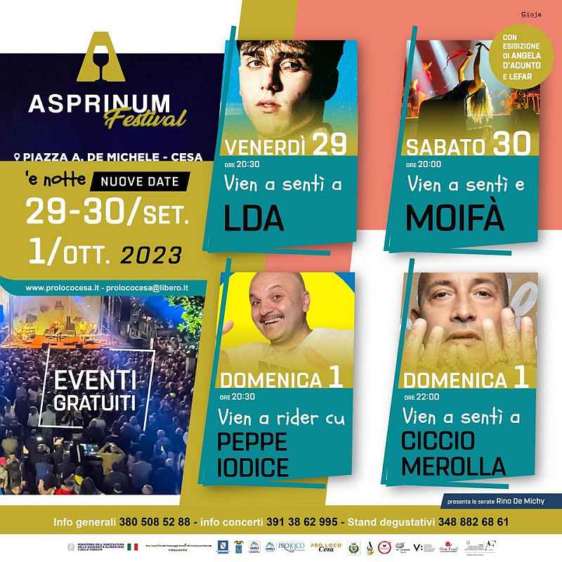Cesa (CE)
"Asprinum Festival"
15-16-17 / 22-23-24 Settembre 2023