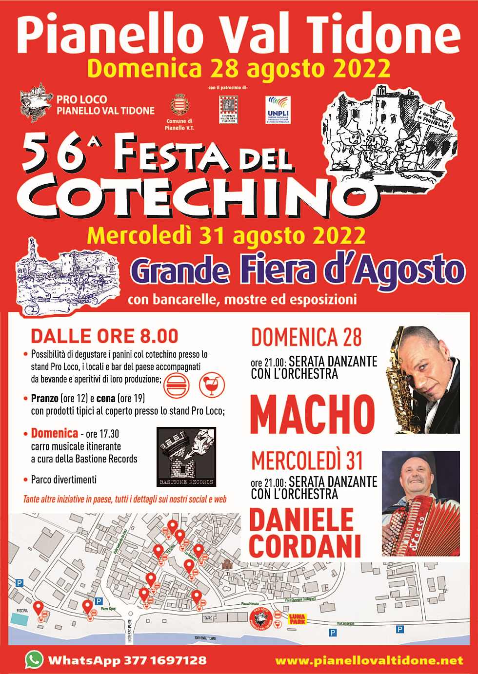 Pianello Val Tidone (PC)
"56^ Festa del Cotechino e Grande Fiera d'Agosto"
28 e 31 Agosto 2022