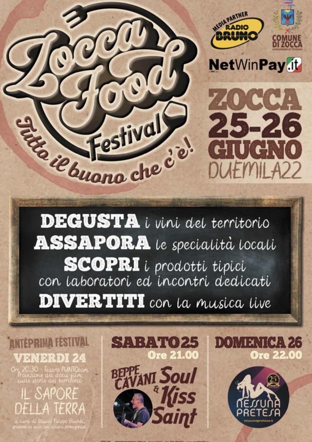 Zocca (MO)
"Zocca Food Festival"
25-26 Giugno 2022 