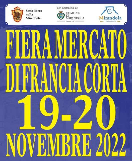 Mirandola (MO)
"Fiera Mercato di Franciacorta"
19-20 Novembre 2022