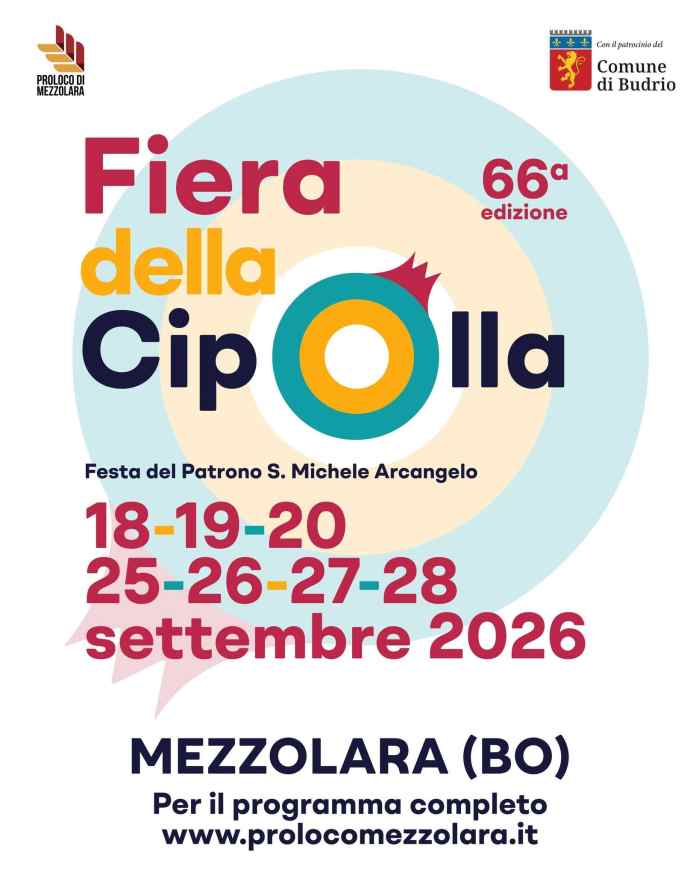 Mezzolara (BO) 66ª Fiera della Cipolla 18-20 e 25-28 Settembre 2026