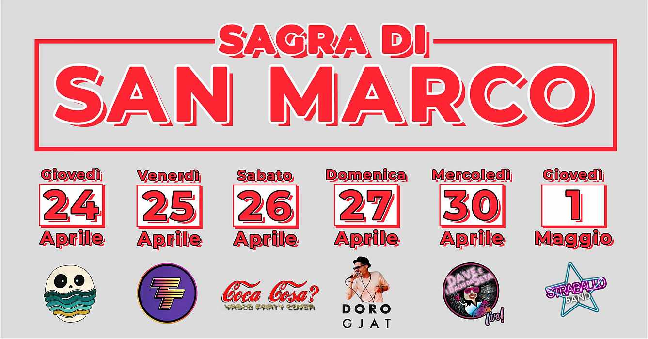 Udine
"Sagra di San Marco"
24-25-26-27-30 Aprile 1° Maggio 2025