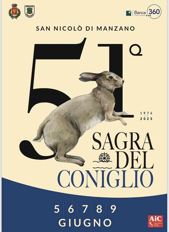 San Nicolò di Manzano (UD)
"Sagra del Coniglio"
dal 5 al 9 Giugno 2025