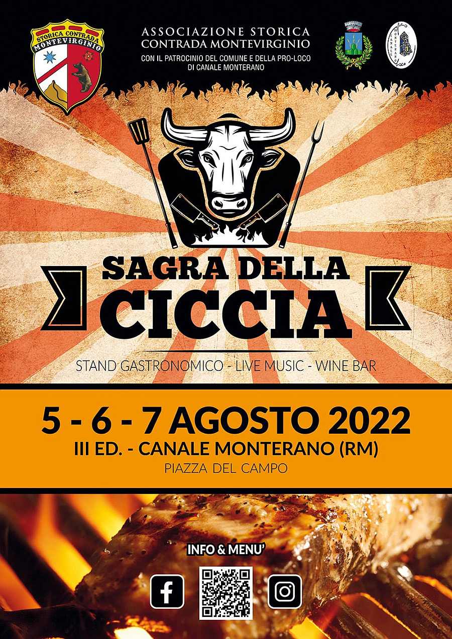 Canale Monterano (RM)
"Sagra della Ciccia"
5-6-7 Agosto 2022 