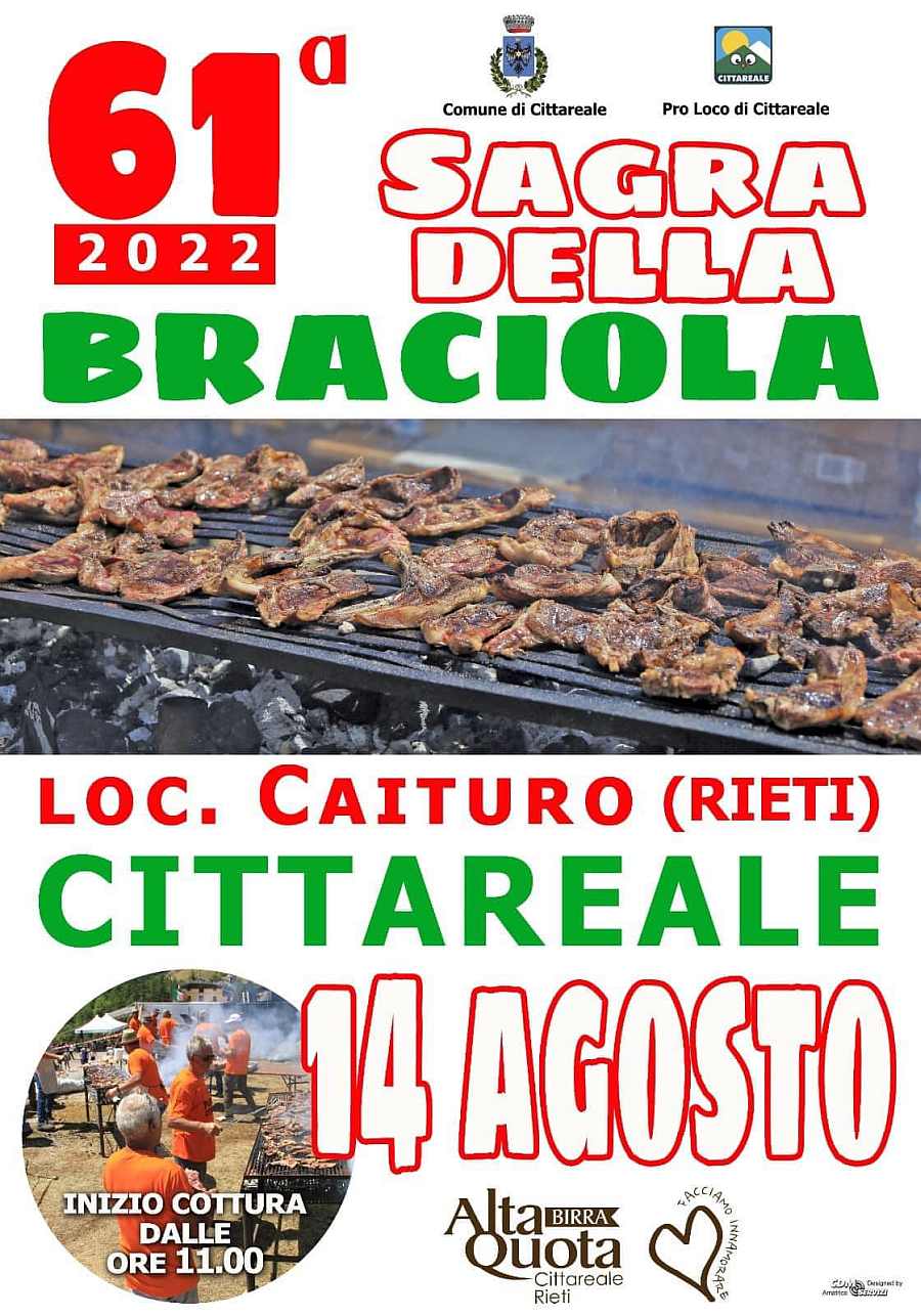 Cittareale (RI)
"61^ Sagra della Braciola di Pecora"
14 Agosto 2022