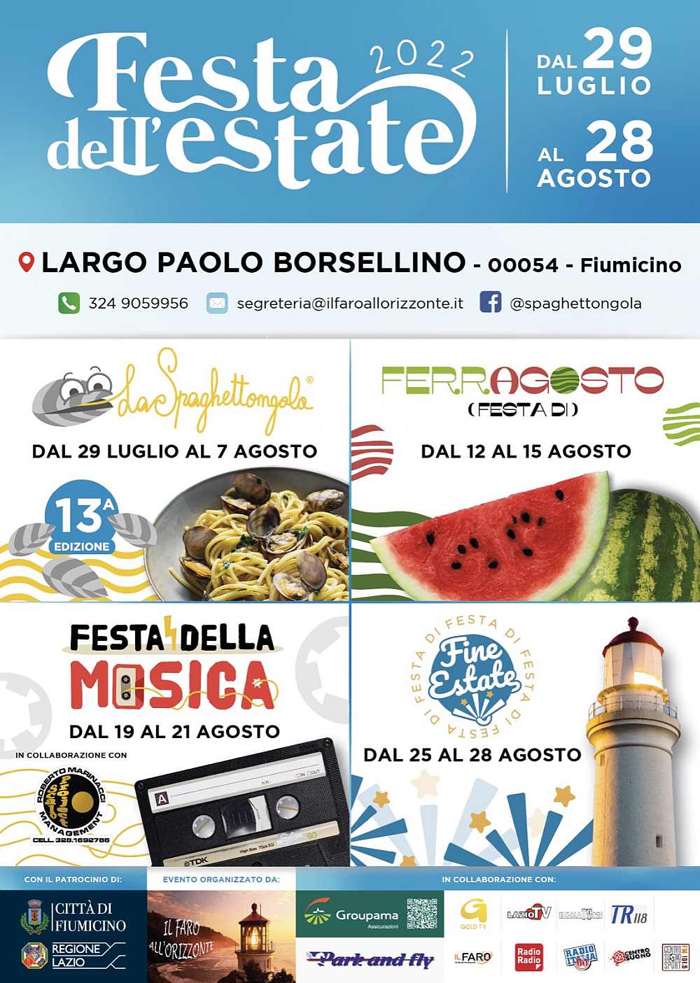 Fiumicino (RM)
"festa dell'estate"
eventi Luglio e Agosto 2022