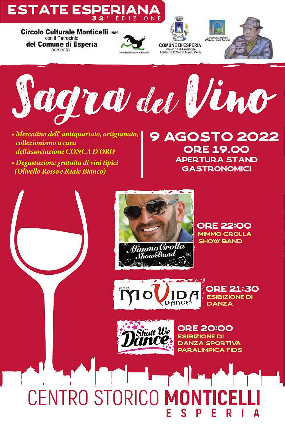 Monticelli di Esperia (FR)
"AperiVino e Sagra del Vino"
8-9 Agosto 2022 