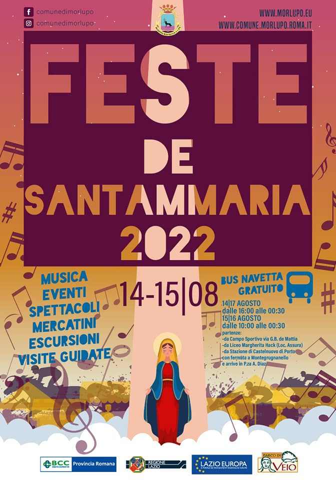 Morlupo (RM)
"Feste de Santammaria e Palio dell’Assunta"
dal 14 al 17 Agosto 2022