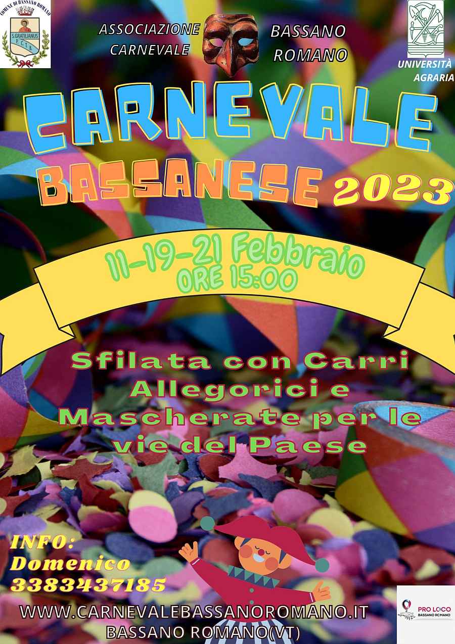 Bassano Romano (VT)
"Carnevale Bassanese"
11-19-21 Febbraio 2023