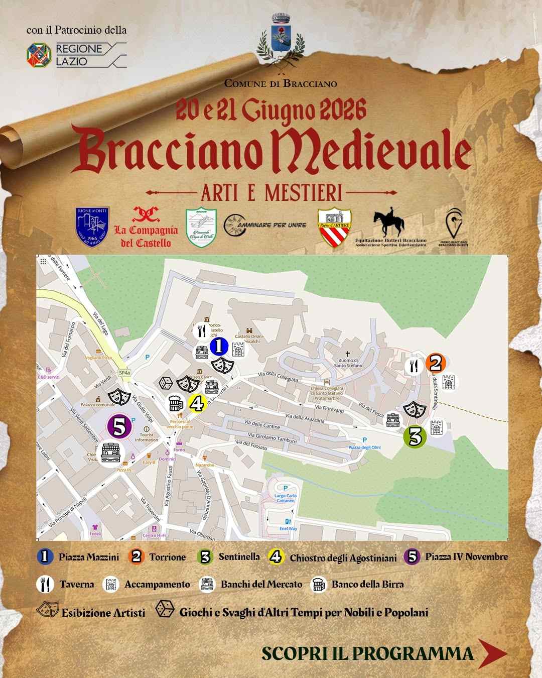 Bracciano (RM)
"Bracciano Medievale – Arti e Mestieri"
20-21 Giugno 2026