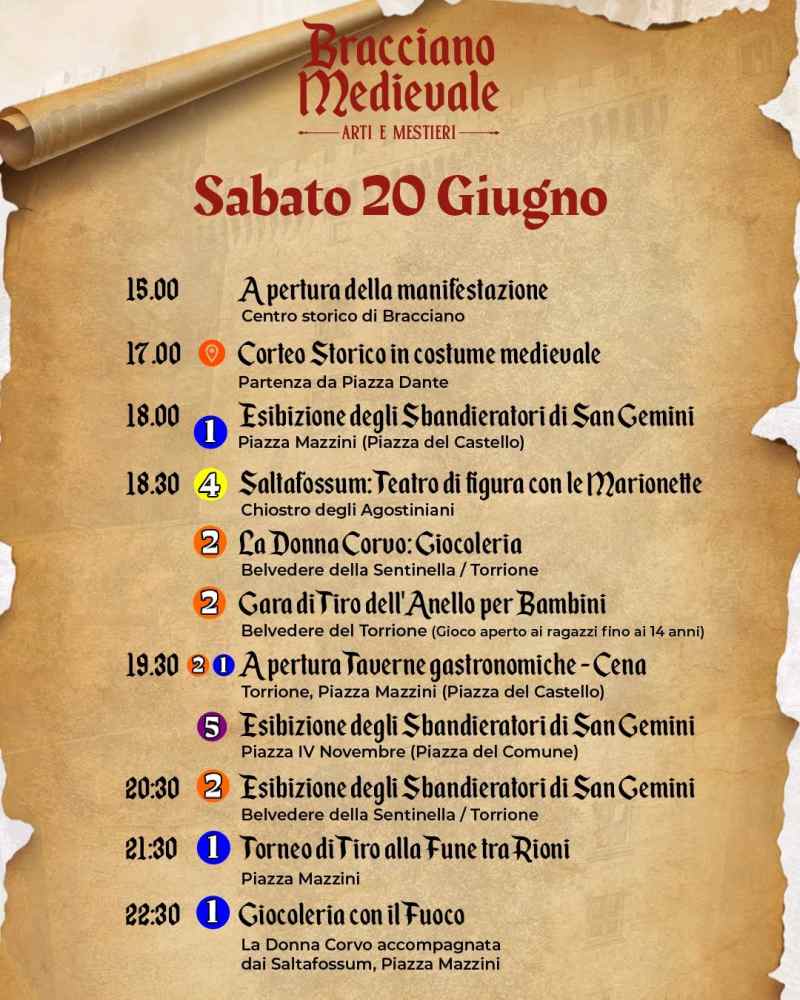 Bracciano (RM)
"Bracciano Medievale – Arti e Mestieri"
20-21 Giugno 2026