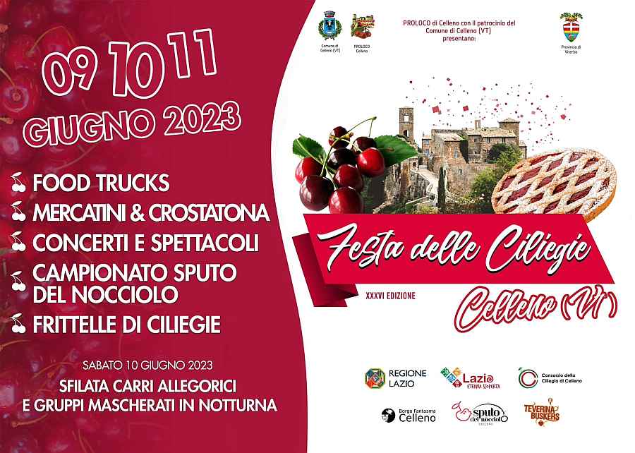 Celleno (VT)
"36^ Festa delle Ciliegie"
9-10-11 Giugno 2023