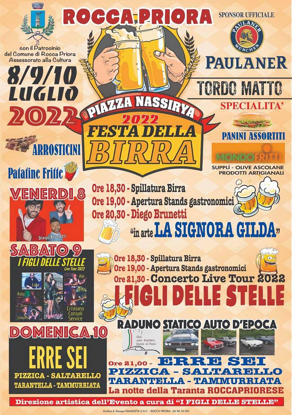 Rocca Priora (RM)
"Festa della Birra"
8-9-10 Luglio 2022 