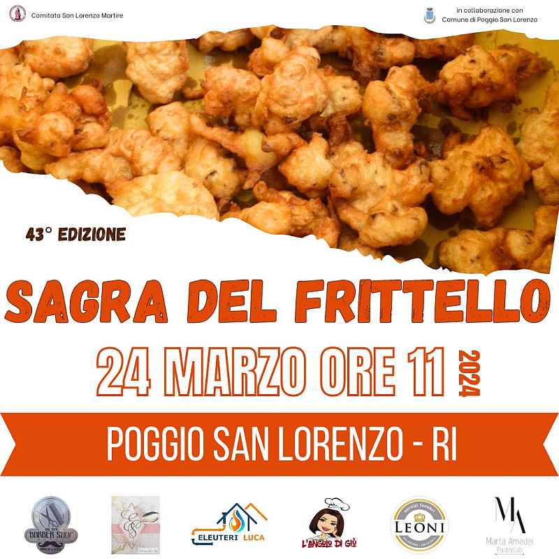Poggio San Lorenzo (RI)
"Pizze Fritte e Sagra del Frittello"
25-26 Marzo 2023 