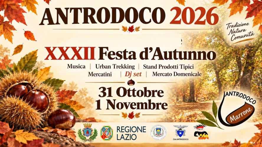 Locandina ufficiale della Festa d'Autunno e Alta Via del Marrone ad Antrodoco