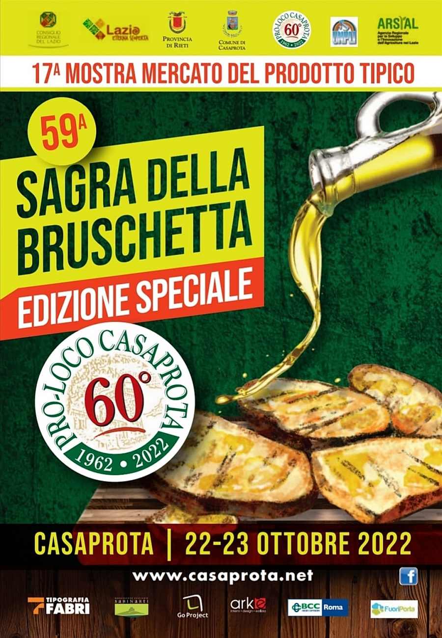 Casaprota (RI)
"59^ Sagra della Bruschetta"
22-23 Ottobre 2022