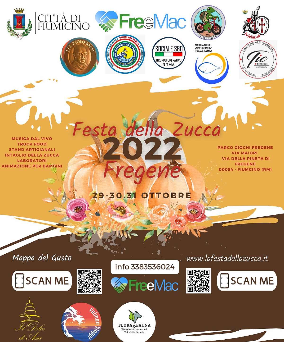 Fregene (RM)
"Festa della Zucca"
29-30-31 Ottobre 2022 
