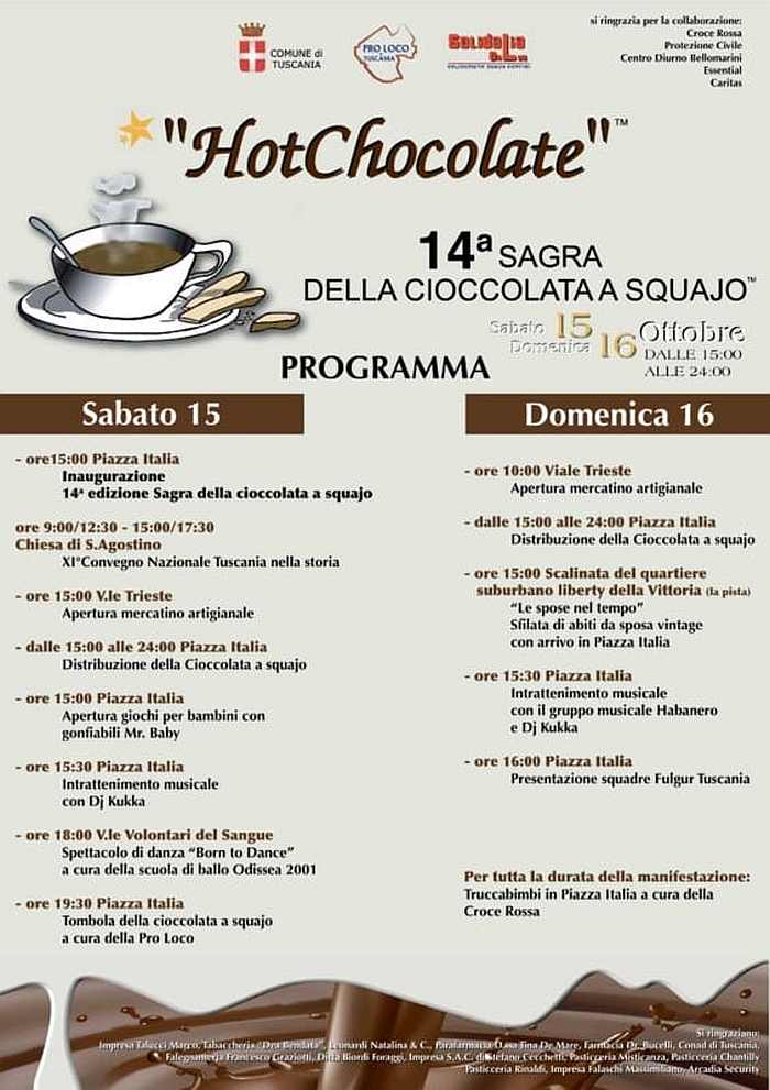 Tuscania (VT)
"14^ Sagra della Cioccolata a Squajo"
15-16 Ottobre 2022