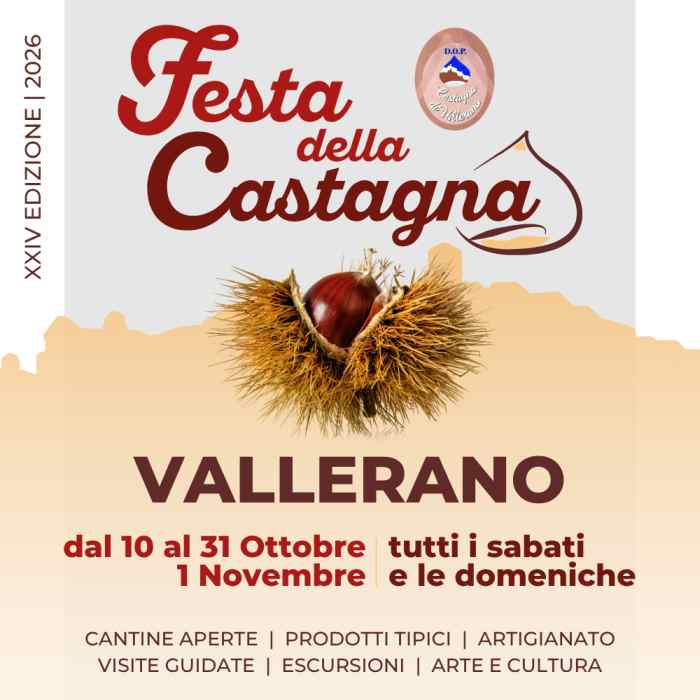 Vallerano (VT) - 24^ Festa della Castagna - 10-11 / 17-18 / 24-25 / 31 Ottobre al 1° Novembre 2026
