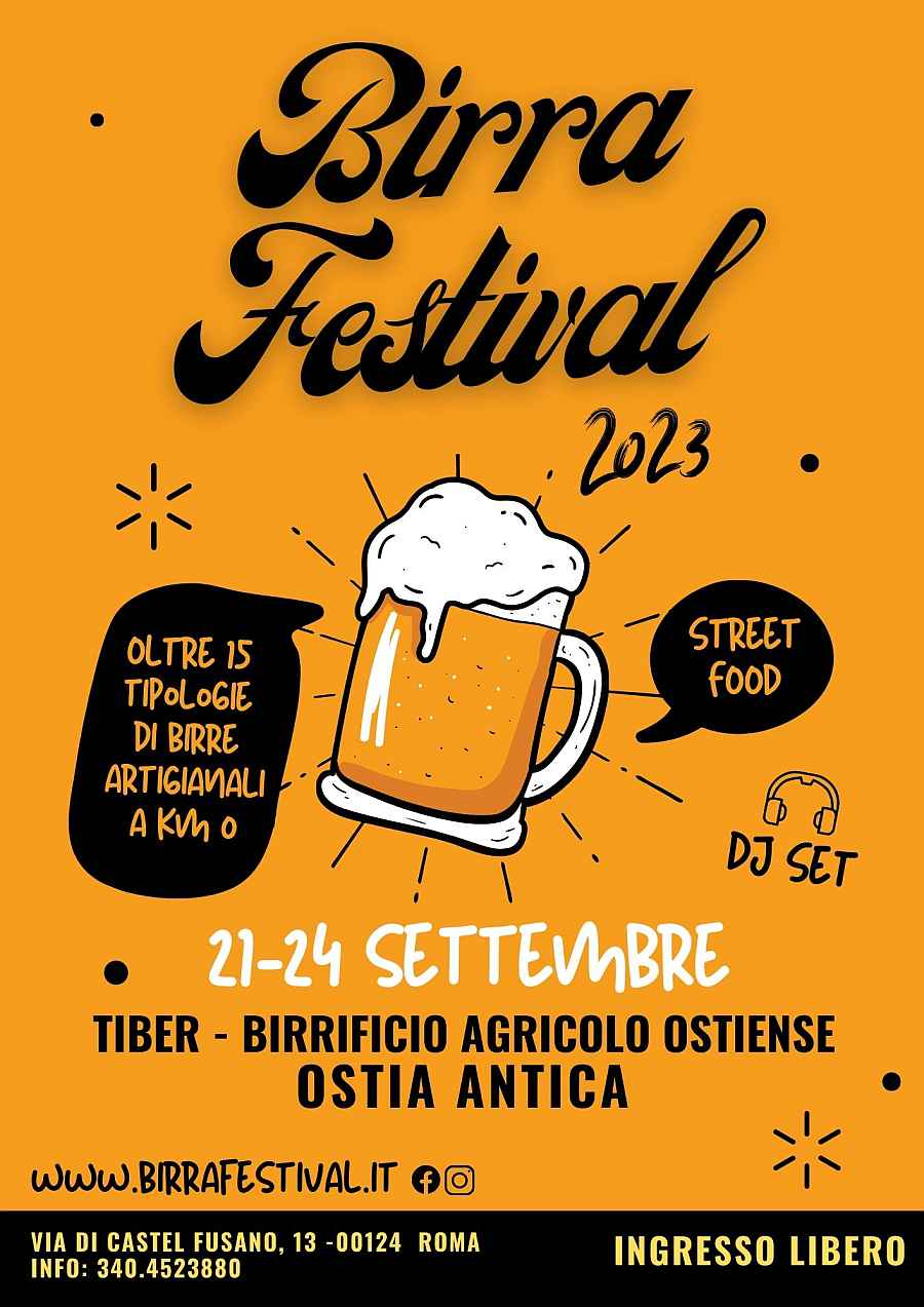 Ostia Antica (RM)
"Birra Festival"
dal 22 al 25 Settembre 2022 