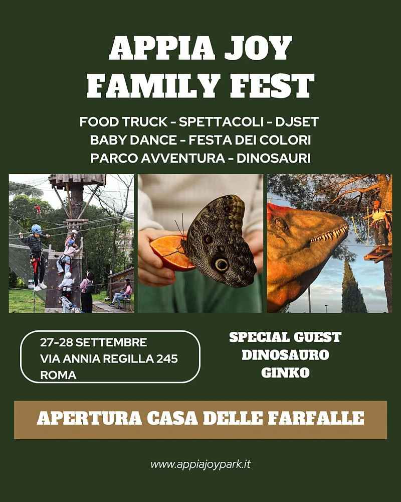 Roma - Appia
"Appia Joy Family Fest"
27-28 Settembre 2025