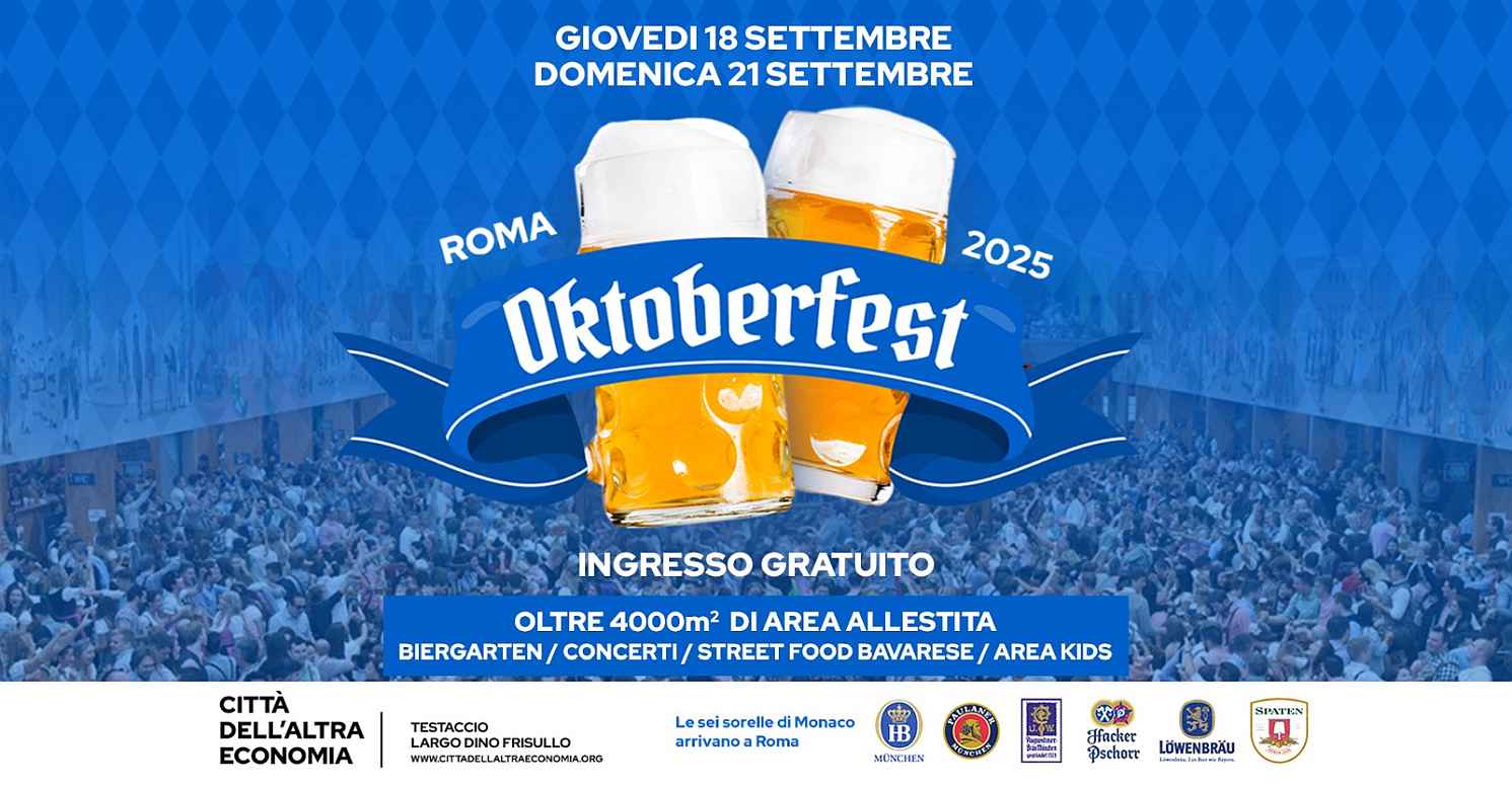 Roma - Testaccio
"Oktoberfest di Roma"
dal 18 al 21 Settembre 2025