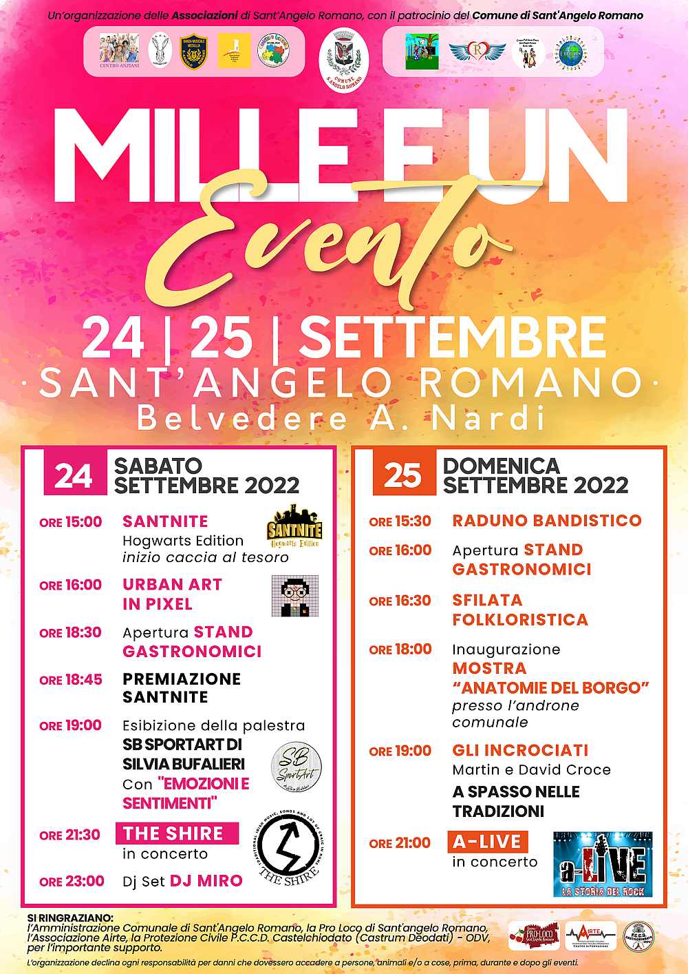 Sant' Angelo Romano (RM)
"Mille e un Evento"
24-25 Settembre 2022
