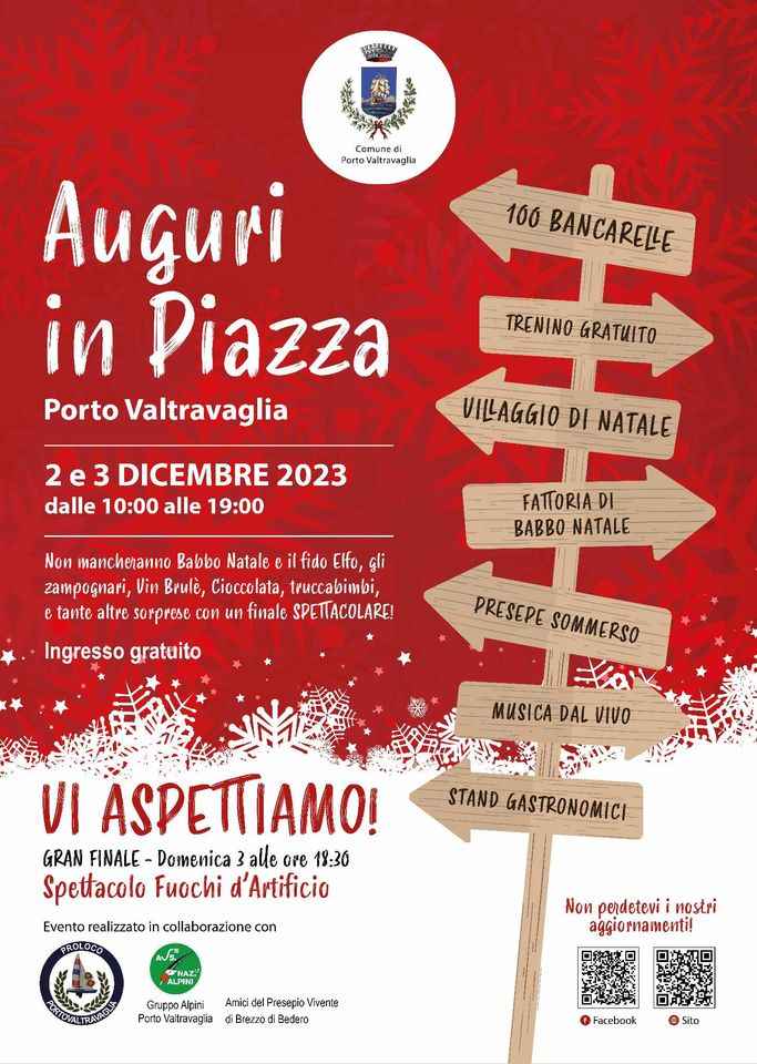 Porto Valtravaglia (VA)
"Mercatini di Natale - Auguri in Piazza"
3-4 Dicembre 2022