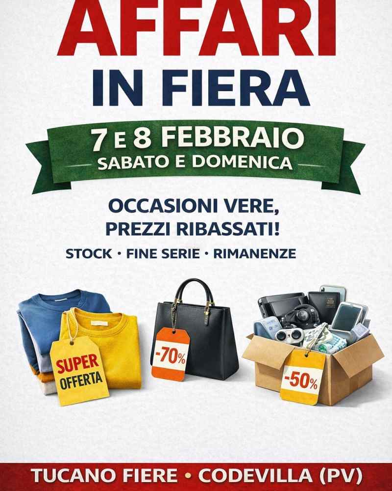 Codevilla (PV)
"Affari in Fiera"
07-08 Febbraio 2026