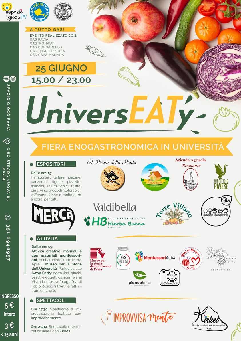 Pavia
"UniversEATy - Fiera Enograstronomica"
25 Giugno 2022