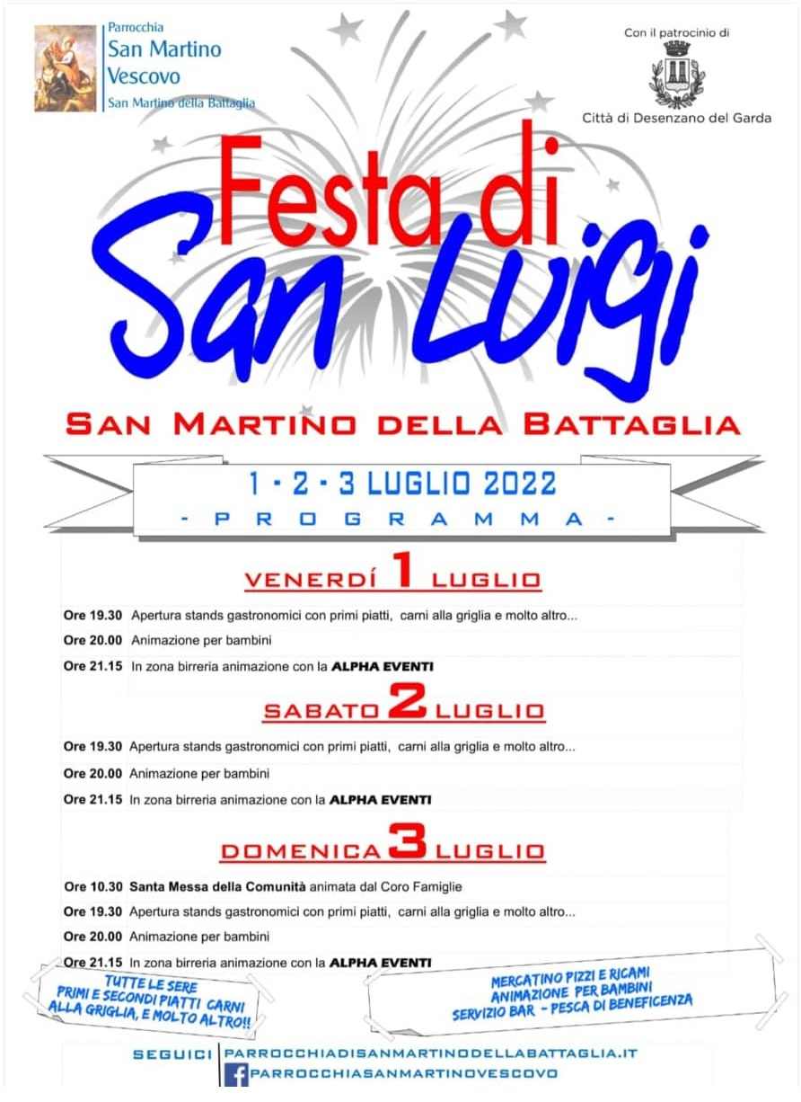 San Martino della Battaglia (BS)
"Festa di San Luigi"
1-2-3 Luglio 2022