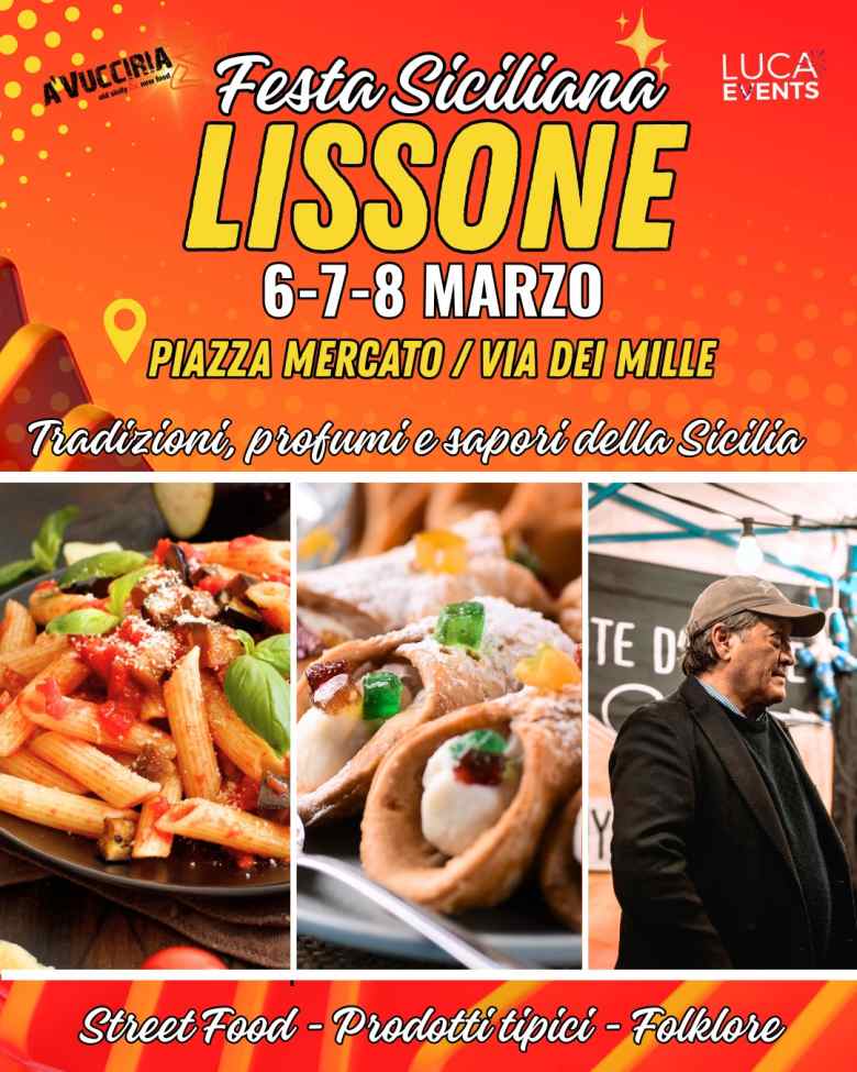 Lissone (MB)
"Festa Siciliana"
6-7-8 Marzo 2026