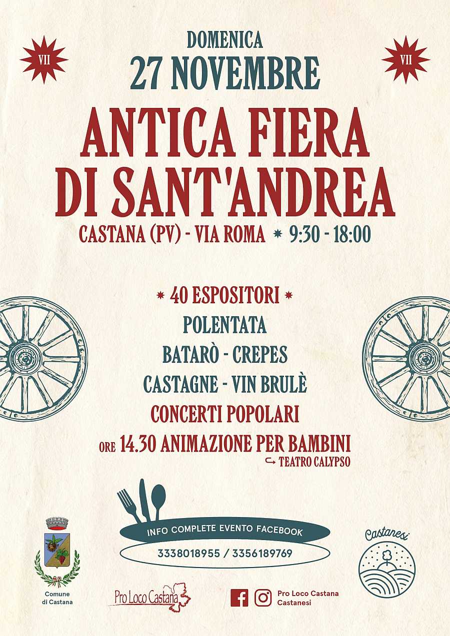Castana (PV)
"Antica Fiera di Sant'Andrea"
27 Novembre 2022