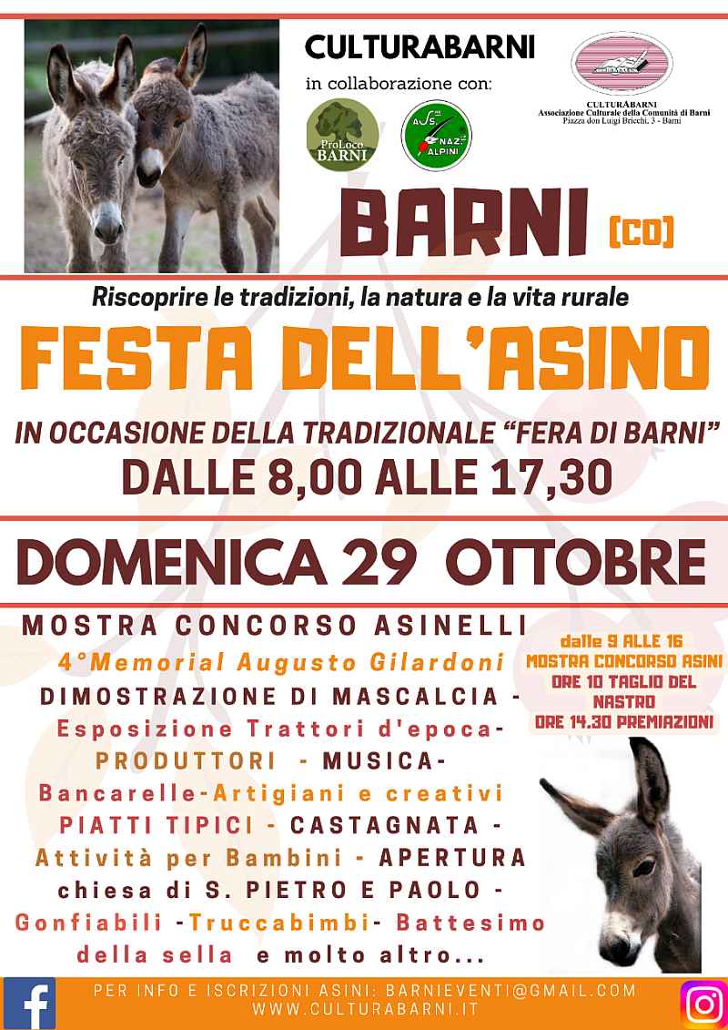 Barni (CO)
"3^ Festa dell'Asino"
30 Ottobre 2022