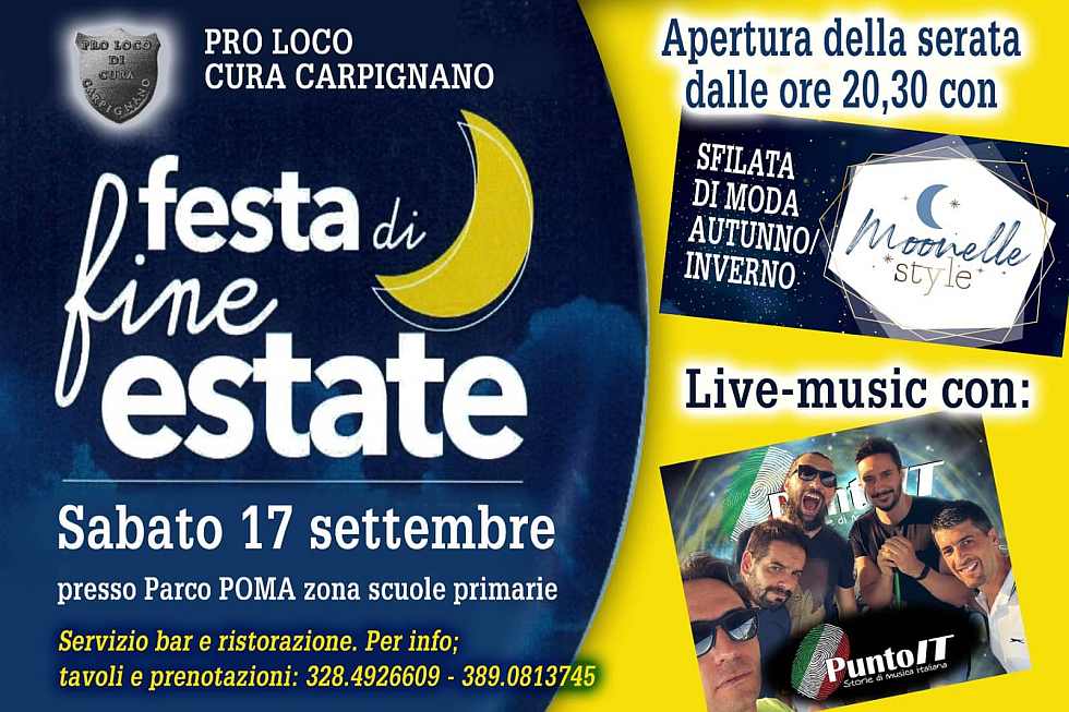 Cura Carpignano (PV)
"Festa di Fine Estate"
17 Settembre 2022
