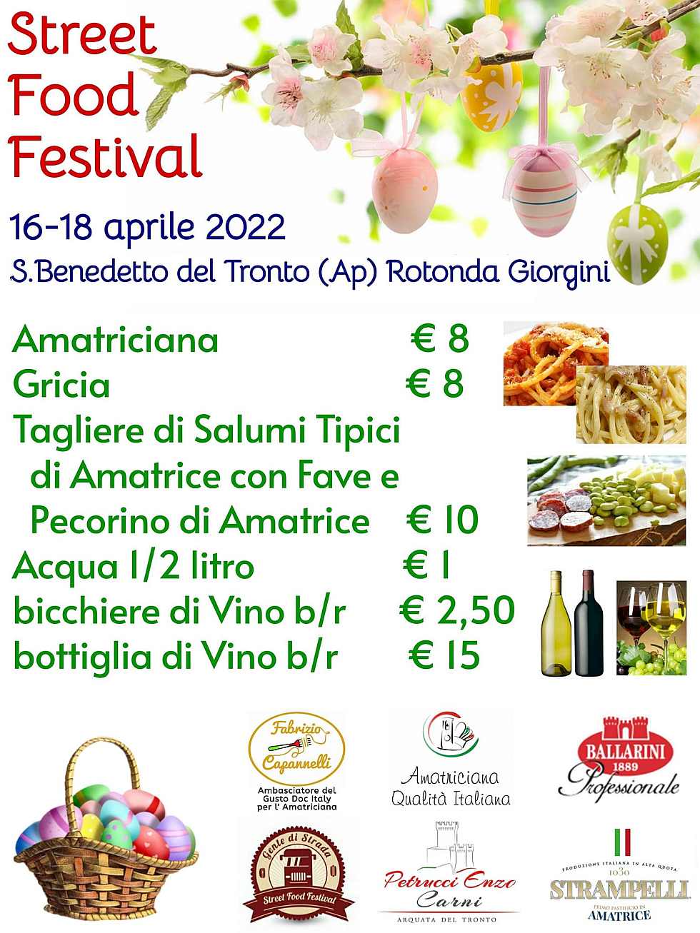 San Benedetto del Tronto (AP) 
"Street Food Festival"
La migliore Amatriciana Street Food 
16-17-18 Aprile 2022