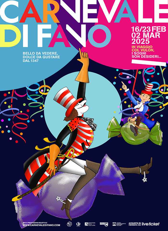 Fano (PU)
"Carnevale di Fano - il più dolce dal 1347"
16/23 Febbraio 02 Marzo 2025