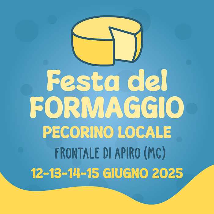 Frontale di Apiro (MC)
"Festa del Formaggio Pecorino Locale"
dal 12 al 15 Giugno 2025