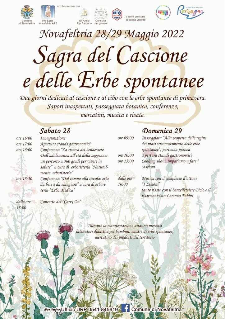 Novafeltria (RN)
"Sagra del Cascione e delle Erbe spontanee"
28-29 Maggio 2022