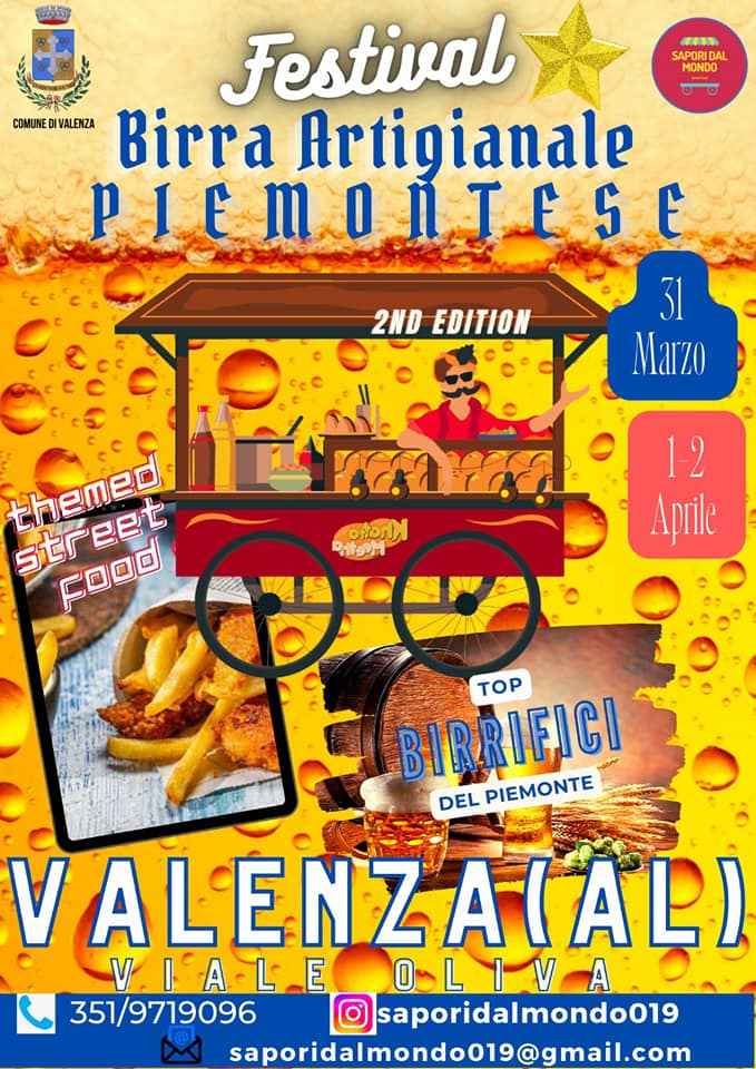 Valenza (AL)
"Festival Birra Artigianale Piemontese"
31 Marzo 1-2 Aprile 2023 