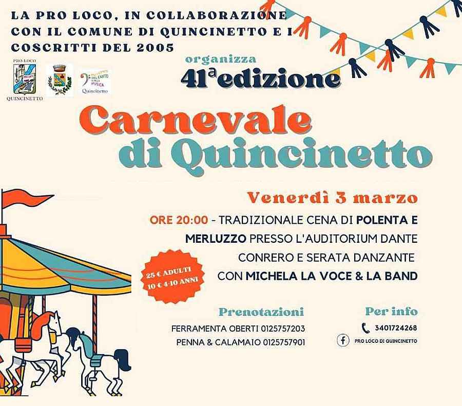 Quincinetto (TO)
"Tradizionale Cena Polenta e Merluzzo"
3 Marzo 2023