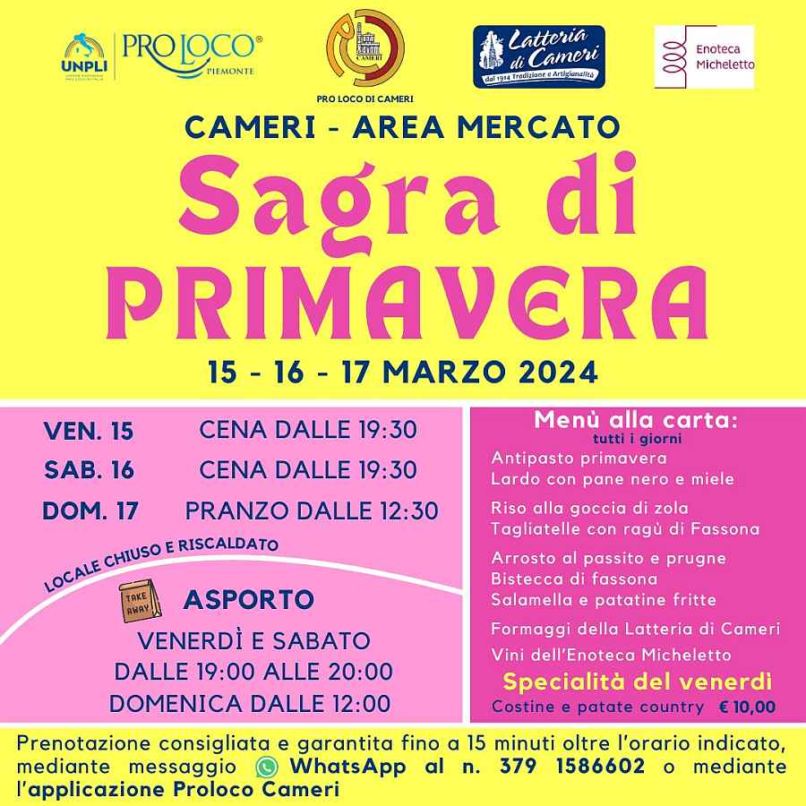 Cameri (NO)
"Sagra di Primavera"
24-25-26 Marzo 2023