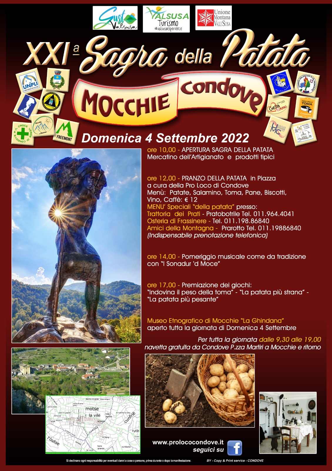 Mocchie (TO)
"XXI^ Sagra della Patata"
4 Settembre 2022
