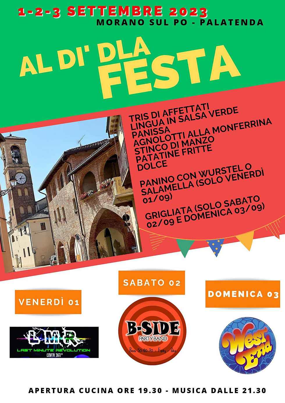 Morano sul Po (AL)
"Al di 'dla festa"
1-2-3 Settembre 2023
