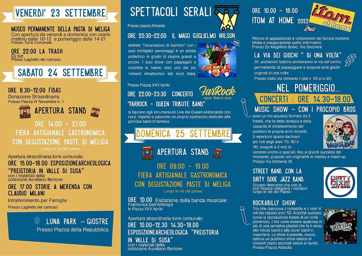 Sant'Ambrogio di Torino (TO)
"14^ Meliga Day"
23-24-25 Settembre 2022
