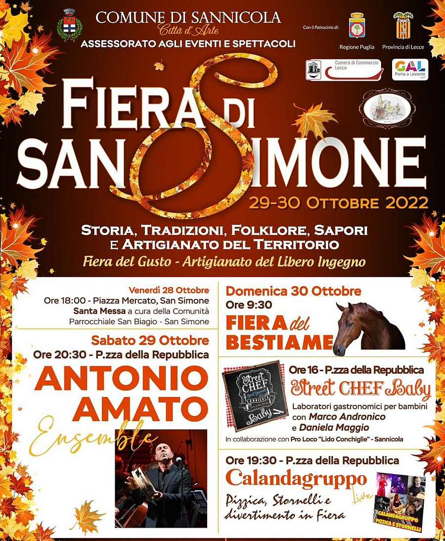 Sannicola (LE)
"Fiera di San Simone"
30-31 Ottobre 2021
