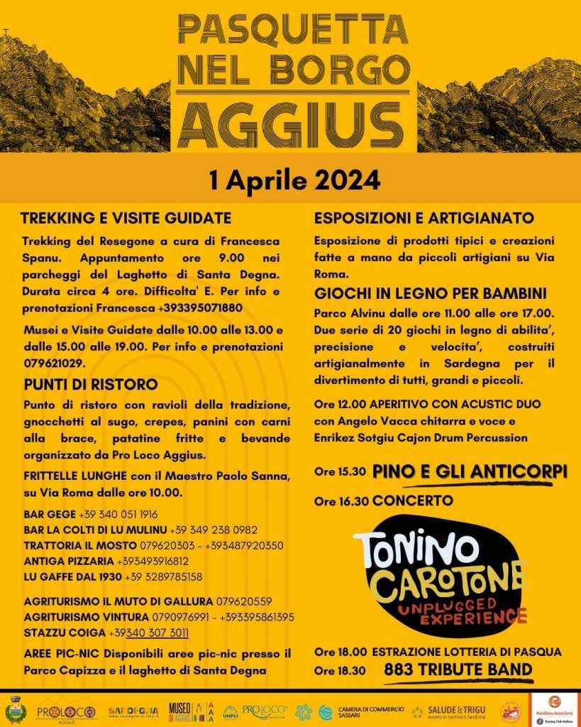 Aggius (SS)
"Pasquetta nel Borgo" 
10 Aprile 2023
