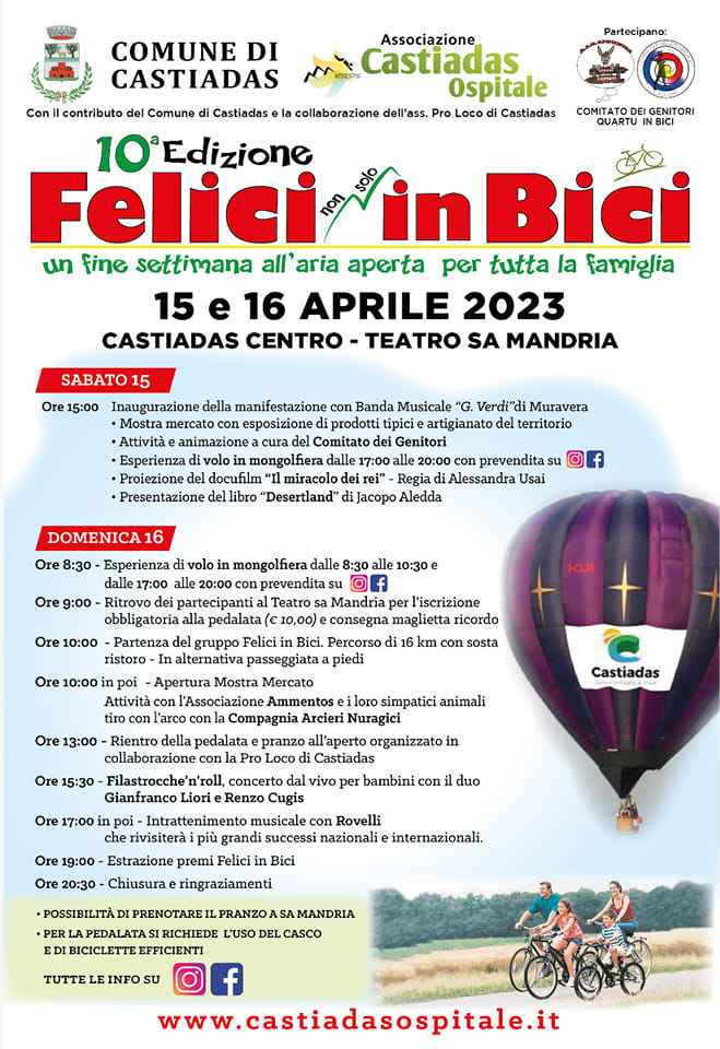 Castiadas
"FELICI non solo IN BICI" 
15-16 Aprile 2023
